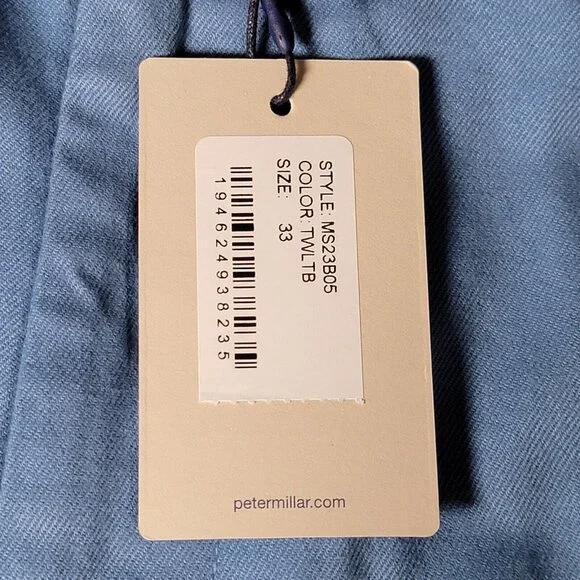 Peter Millar Pilot Twill Shorts Mens Size 33 Blue Chino Pima Cotton Stretch - Picture 4 of 15